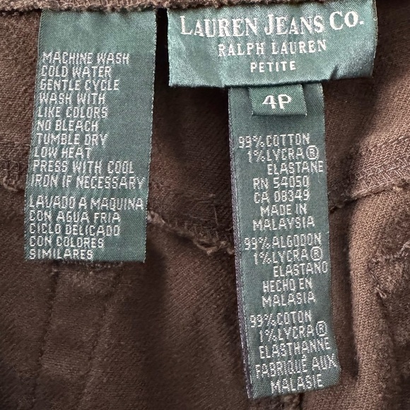 VINTAGE RALPH LAUREN JEANS CO. RALPH LAUREN STRAIGHT LEG JEANS OLIVE GREEN 4 P - Picture 5 of 5